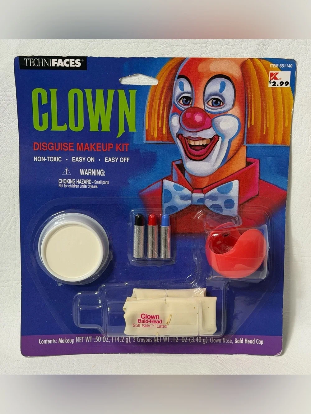 Halloween Makeup Paint Kit Clown Face Vintage 1996